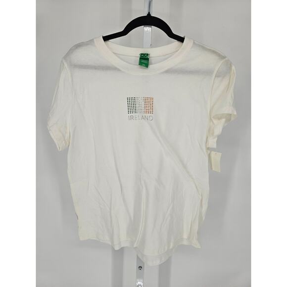 Old Glory Tops - Vintage Y2K Women Sz XXL Short Sleeve T Shirt Ireland Flag Bling St Patricks Day